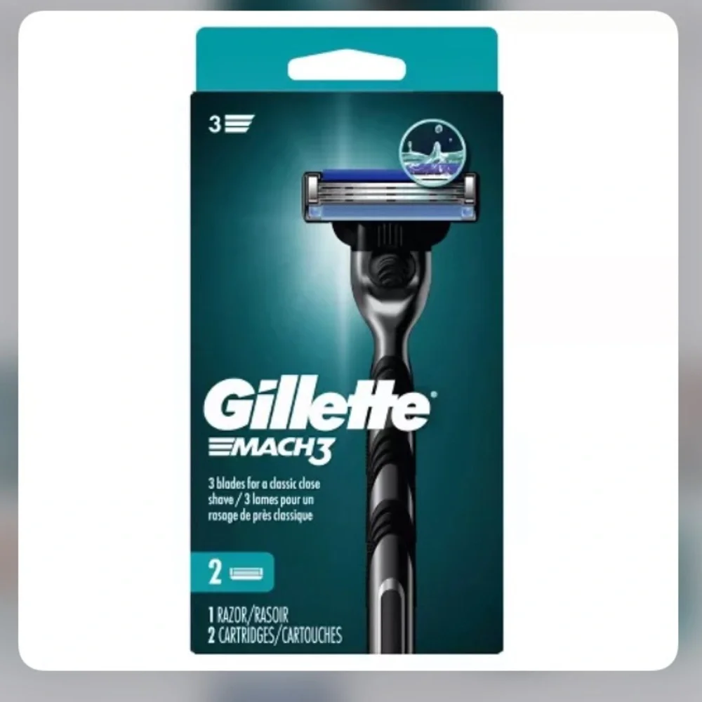 NEW 15ct Gillette Mach3 Cartridges & Razor with 3 Blade Set Bundle